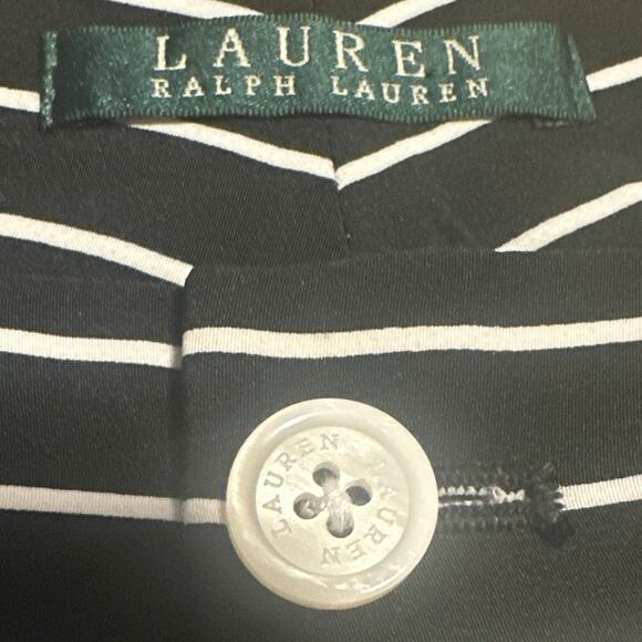 Ralph Lauren Women's Shorts Silky Black With White Striped Shorts Sz 8 - Picture 1 of 9